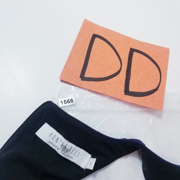 Hunter Bell Women size 6 Navy Blue Cutout Midi Bodycon Dress Sleeveless - Picture 16 of 16